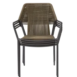 Brico Central Park Tuinstoel Frejus Stapelbaar Wicker Donkergrijs 65,5X62X84Cm- Tuinstoelen