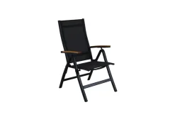 Brico Central Park Tuinstoel Limoux Verstelbaar Textileen/Teakhout Antraciet- Tuinstoelen