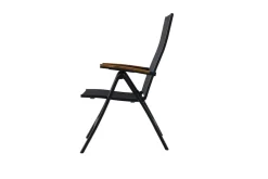 Brico Central Park Tuinstoel Limoux Verstelbaar Textileen/Teakhout Antraciet- Tuinstoelen