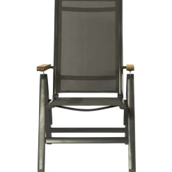 Brico Central Park Tuinstoel Limoux Inklapbaar Aluminium/Textileen/Teakhout- Tuinstoelen