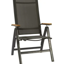 Brico Central Park Tuinstoel Limoux Inklapbaar Aluminium/Textileen/Teakhout- Tuinstoelen