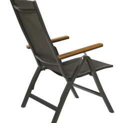 Brico Central Park Tuinstoel Limoux Inklapbaar Aluminium/Textileen/Teakhout- Tuinstoelen