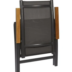 Brico Central Park Tuinstoel Limoux Inklapbaar Aluminium/Textileen/Teakhout- Tuinstoelen