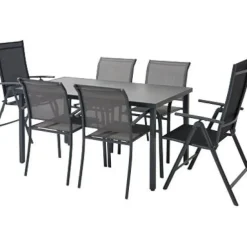 Brico Central Park Tuinstoel Palma Verstelbaar Antraciet/Zwart- Tuinstoelen