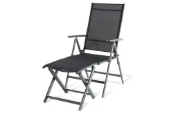 Brico Central Park Tuinstoel Palma Verstelbaar Antraciet/Zwart- Tuinstoelen