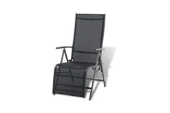 Brico Central Park Tuinstoel Palma Verstelbaar Aluminium/Textileen Antraciet- Tuinstoelen