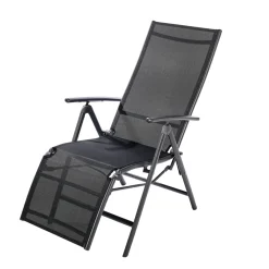 Brico Central Park Tuinstoel Palma Verstelbaar Aluminium/Textileen Antraciet- Tuinstoelen