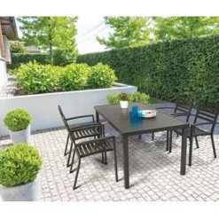Brico Central Park Tuinstoel Vina Aluminium Antraciet- Tuinstoelen