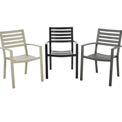 Brico Central Park Tuinstoel Vina Aluminium Antraciet- Tuinstoelen