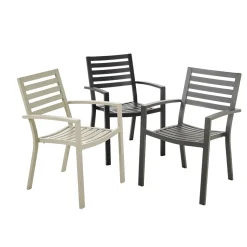 Brico Central Park Tuinstoel Vina Aluminium Antraciet- Tuinstoelen
