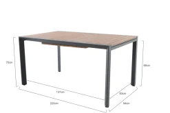 Brico Central Park Tuintafel Analee Uitschuifbaar 146/219X90Cm- Tuintafels