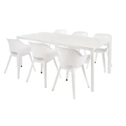 Brico Central Park Tuintafel Ciotat Keramiek Glas/Aluminium Verstelbare Poten 205X100X75Cm- Tuintafels