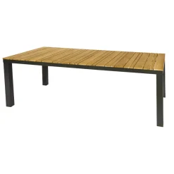 Brico Central Park Tuintafel Limoux Teakhout/Aluminium 215X100Cm- Tuintafels