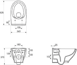 Wandclosetten|Brico Cersanit Hangtoilet Moduo Wit | Soft-Close & Quick Release Toiletzitting | Randloos Toiletpot
