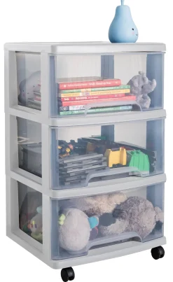 Manden & Boxen|Brico Curver Ladesysteem Met Wielen Essentials Lichtgrijs 3X20L