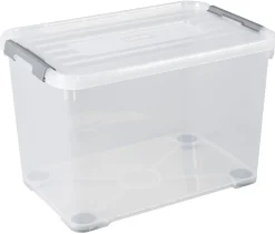 Manden & Boxen|Brico Curver Opbergbox Handy+ Met Wielen 65L Transparant