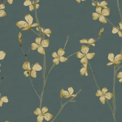 Brico Decomode Vliesbehang Bloemen Jade- Vliesbehang
