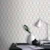 Brico Decomode Vliesbehang Myrtle Wit- Vliesbehang