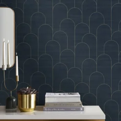 Brico Decomode Vliesbehang Odile Blauwgroen- Vliesbehang