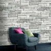 Brico Decomode Vliesbehang Stones Lichtgrijs- Vliesbehang