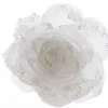 Kerstballen|Brico Decoris Bloem Op Clip Wit 14 Cm