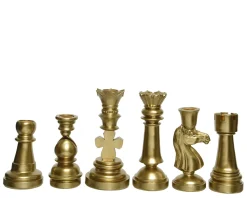 Kerstdecoratie|Brico Decoris Kandelaar Schaak Polyresin Goud 24,5Cm
