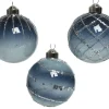 Kerstballen|Brico Decoris Kerstbal Blauw Transparant Glas O8Cm 1Stk