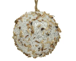 Kerstballen|Brico Decoris Kerstbal Glitter Foam Wit 8Cm