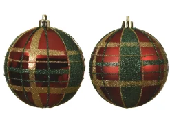 Kerstballen|Brico Decoris Kerstbal Ruitjespatroon 8Cm 1Stuk