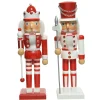 Kerstdecoratie|Brico Decoris Kerstfiguur Notenkraker Mdf Rood-Wit 25Cm Diversen
