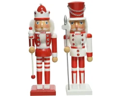 Kerstdecoratie|Brico Decoris Kerstfiguur Notenkraker Mdf Rood-Wit 25Cm Diversen