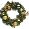 Kerstdecoratie|Brico Decoris Kerstkrans Glitter 30Cm Groen/Goud