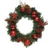 Kerstdecoratie|Brico Decoris Kerstkrans Glitter 30Cm Groen/Rood