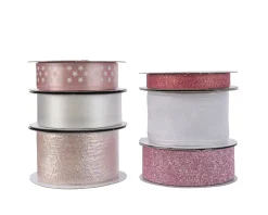 Kerstdecoratie|Brico Decoris Lint Polyester Roze Diversen 500Cm