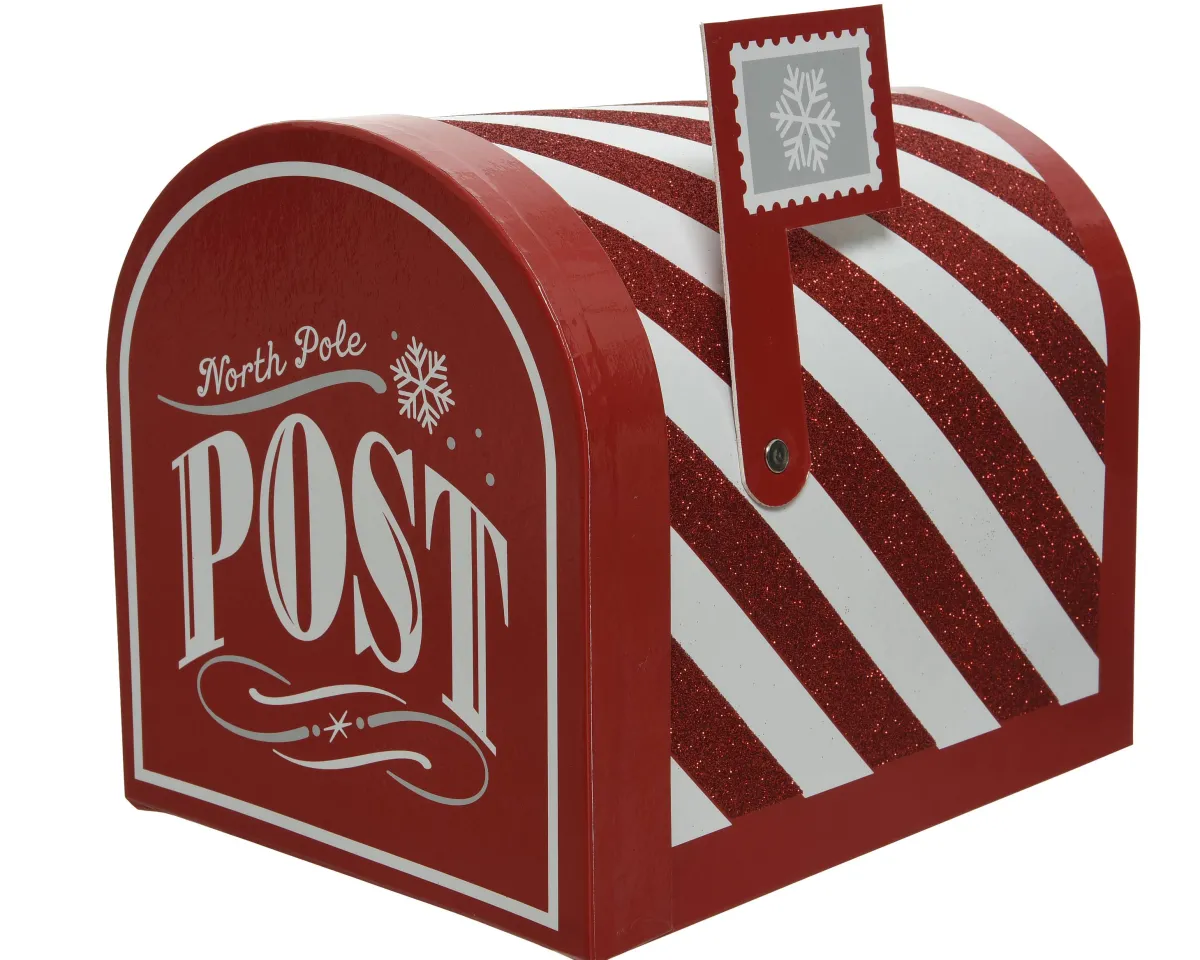 Kerstdecoratie|Brico Decoris Postbus North Pole Post Rood-Wit 24Cm