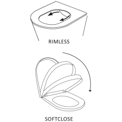 Wandclosetten|Brico Differenz Hangtoilet Mat Zwart | Soft-Close & Quick Release Toiletzitting |Randloos Toiletpot