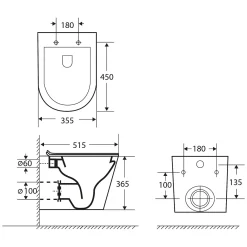 Wandclosetten|Brico Differenz Hangtoilet Mat Zwart | Soft-Close & Quick Release Toiletzitting |Randloos Toiletpot
