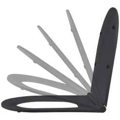 Wandclosetten|Brico Differenz Hangtoilet Mat Zwart | Soft-Close & Quick Release Toiletzitting |Randloos Toiletpot