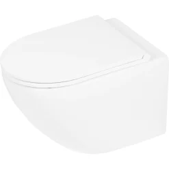 Wandclosetten|Brico Differenz Hangtoilet Mat Wit |Soft-Close & Quick Release Toiletzitting | Randloos Toiletpot