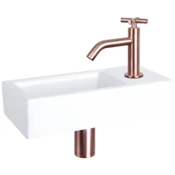 Toiletfonteinen|Brico Differnz Fontein Ravo Keramiek Wit 38,5Cm