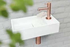 Toiletfonteinen|Brico Differnz Fontein 36X185X9Cm Solid Surface Wit