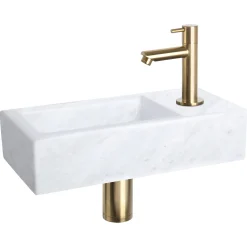 Toiletfonteinen|Brico Differnz Fonteinset Mix&Match Marmer Recht Mat Goud