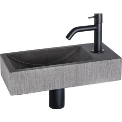 Toiletfonteinen|Brico Differnz Fonteinset Mix&Match Set Ribble Gebogen Mat Zwart