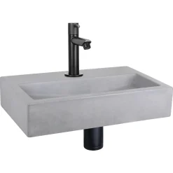 Toiletfonteinen|Brico Differnz Fonteinset Mix&Match Flat Beton Recht Mat Zwart