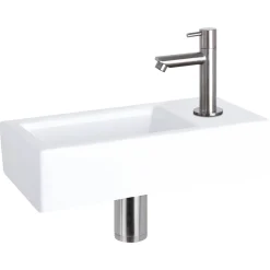 Toiletfonteinen|Brico Differnz Fonteinset Mix&Match Ravo Keramiek Recht Mat Chroom