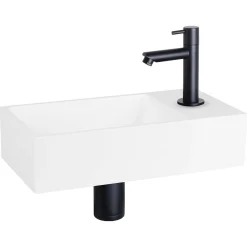 Toiletfonteinen|Brico Differnz Fonteinset Solid Recht Mat Zwart