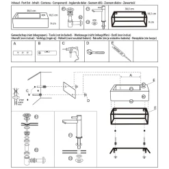 Toiletfonteinen|Brico Differnz Fonteinset/Handdoekrek Jukon Beton Grijs/Zwart 38,5Cm