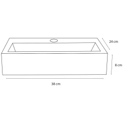 Toiletfonteinen|Brico Differnz Toiletfontein Flat Beton Lichtgrijs 38X24X8Cm