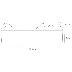 Toiletfonteinen|Brico Differnz Toiletfontein Helios Marmer 37,5X18,5X9,5Cm