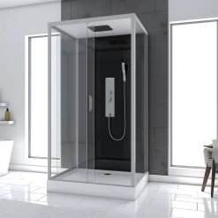 Douchecabines|Brico Douchecabine Aurlane Trendy Style Rechthoekig Omkeerbaar Met Hydromassage 110X80Cm